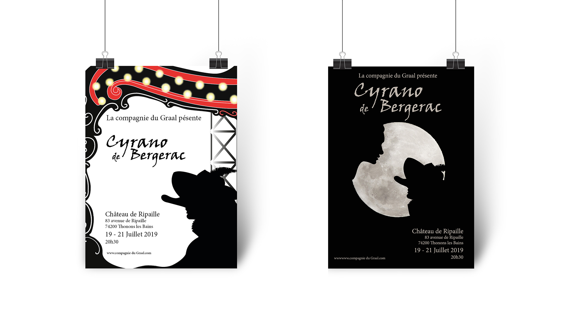 Affiches de spectacle pour une pièce de théatre "Cyrano de Bergerac"